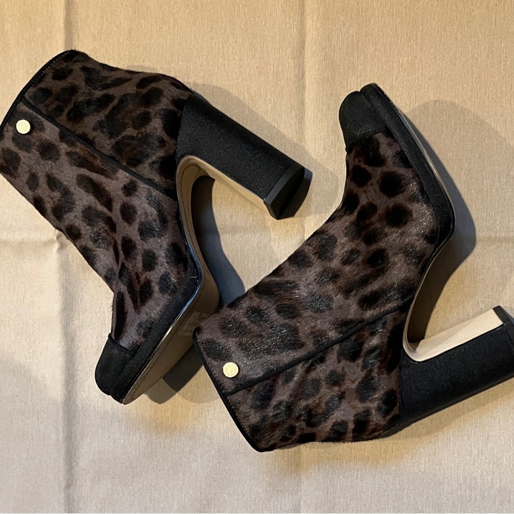 Karl Lagerfeld Paris Lainey Leopard-print Calf Hair Platform Booties